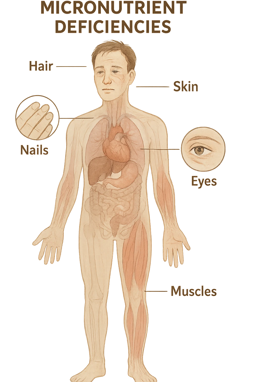 corpo umano in carenza di micronutrienti emoji