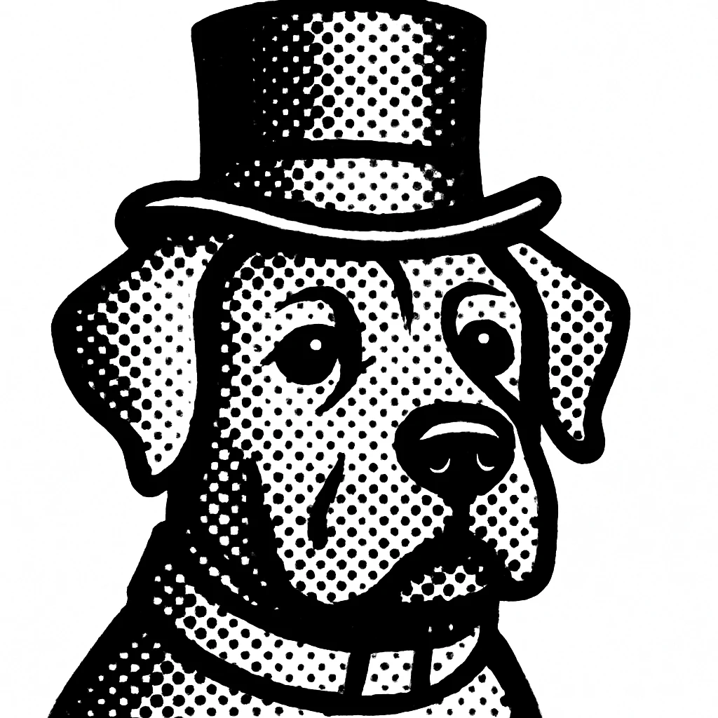 dog with tophat emoji