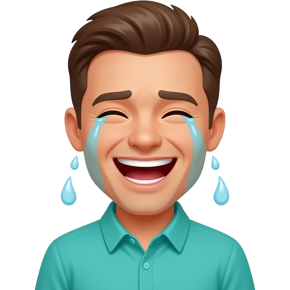 funny teal laughing with tears emoji