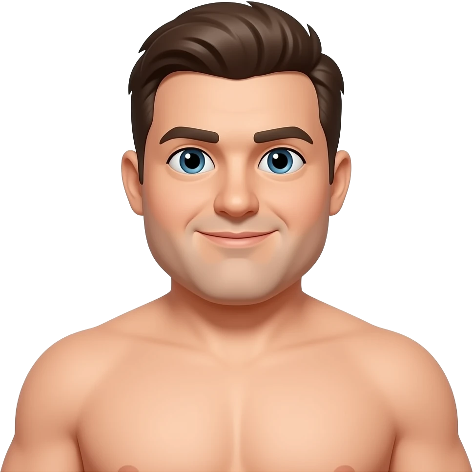 A naked, chubby guy emoji