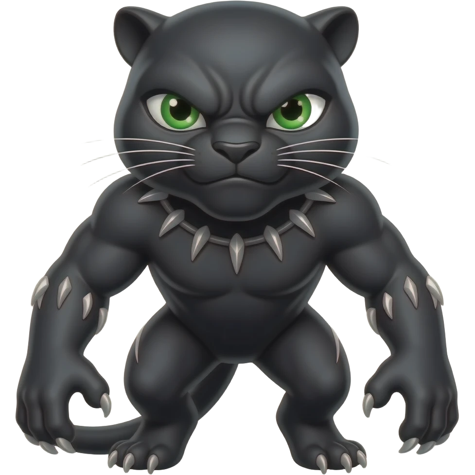 Pantera negra con ojos verdes prepotente emoji