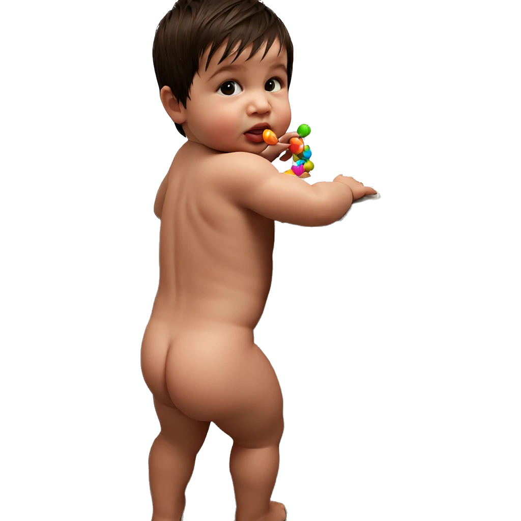 nude boy with candy in tub emoji