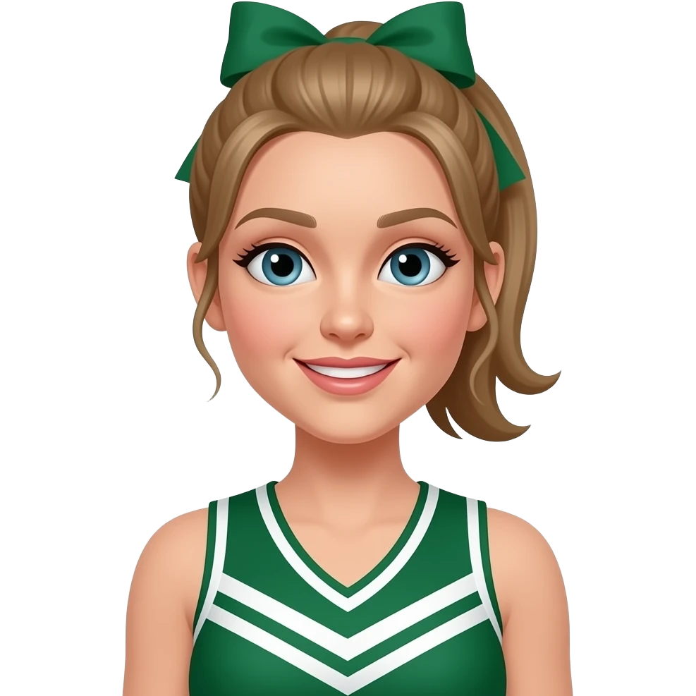 cheer girl in green emoji