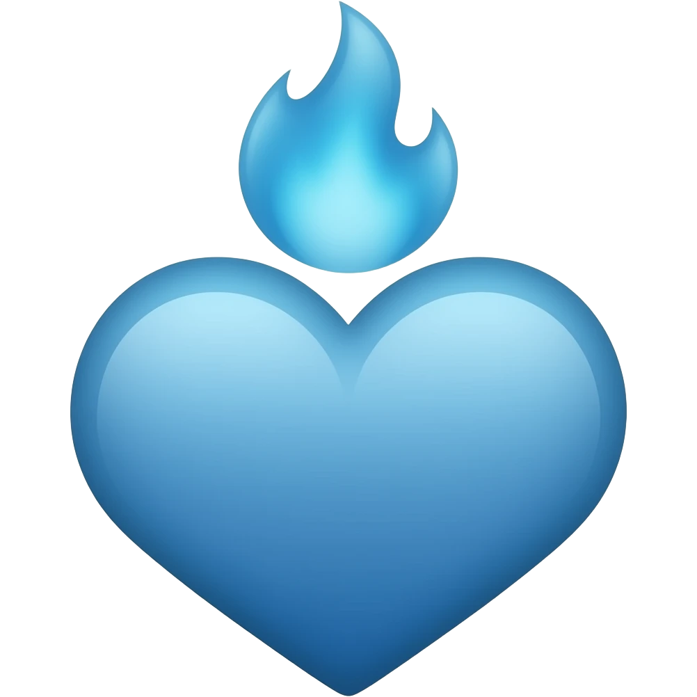 Blue heart with blue flame emoji