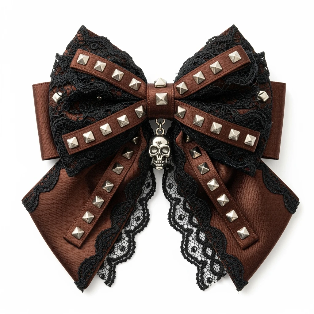 brown goth bow remove background emoji