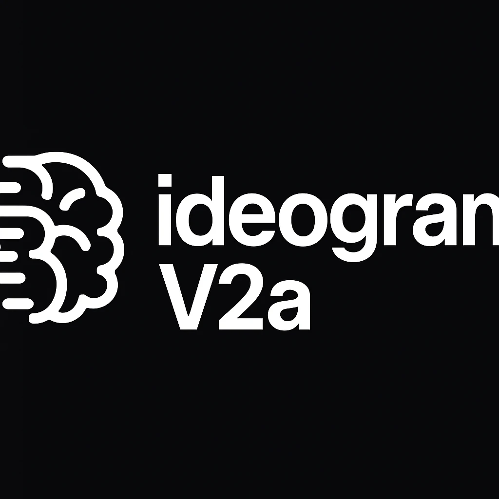 recreate this logo with text of "ideogram V2a" emoji