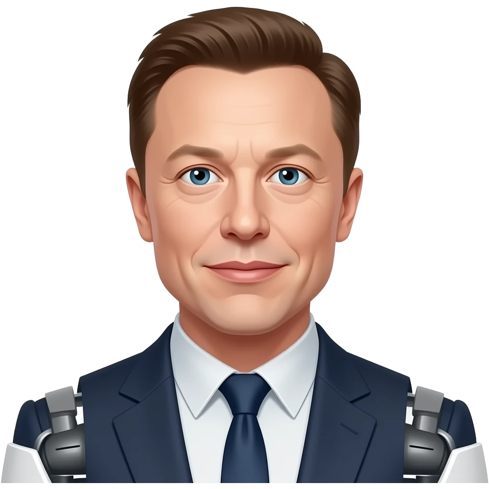 make a robot with the face of elon musk emoji