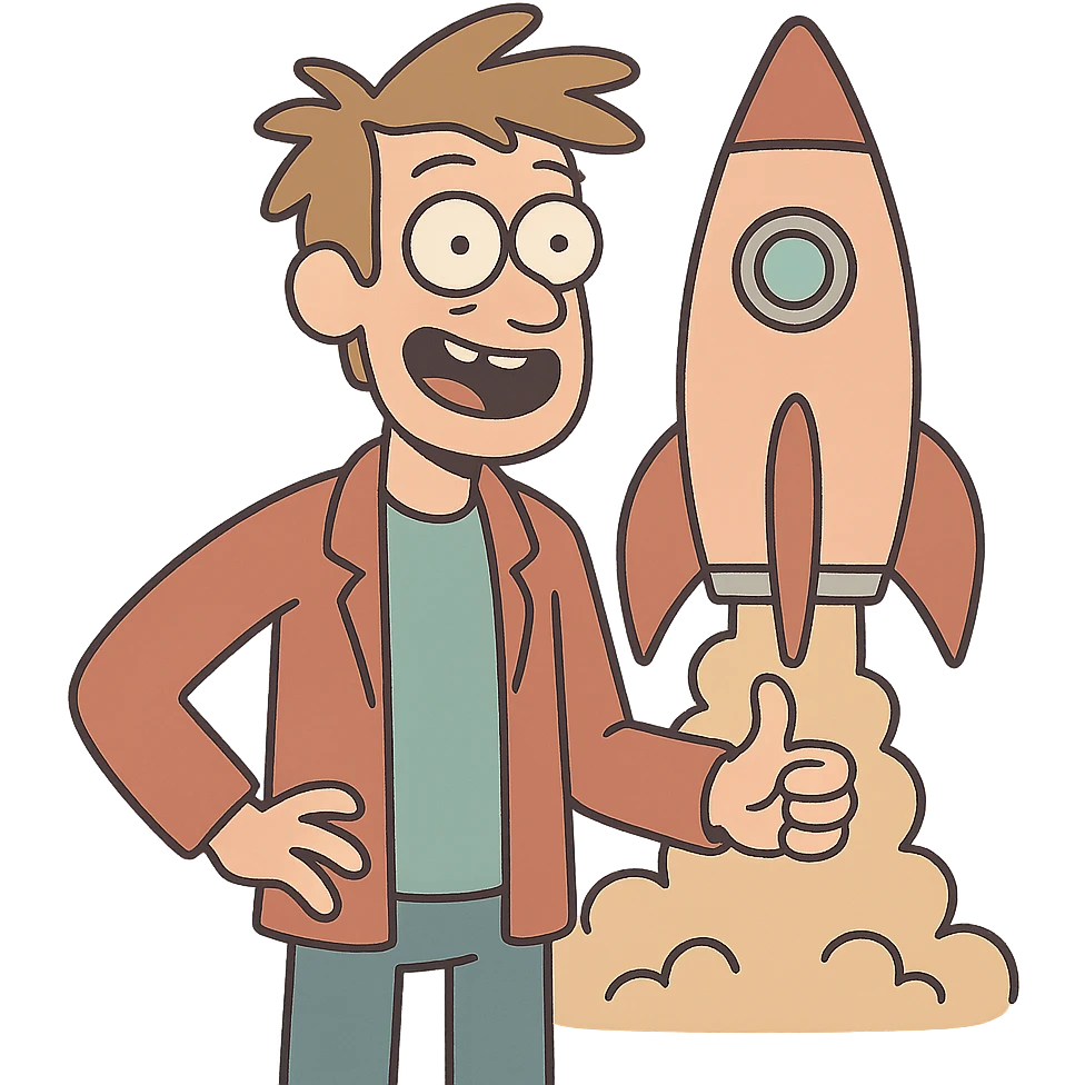 guy with rocket in the background emoji