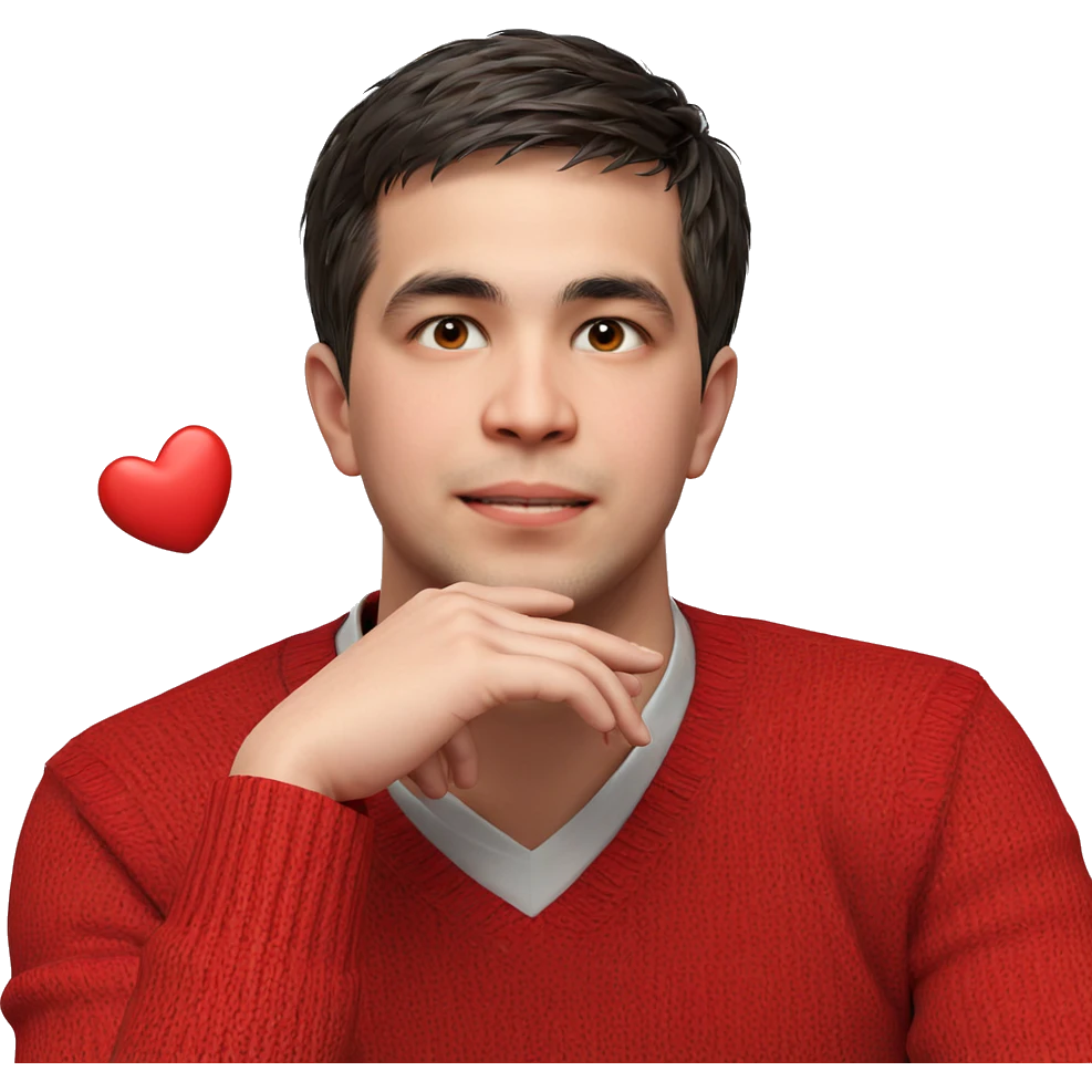 smiling boy in red sweater emoji