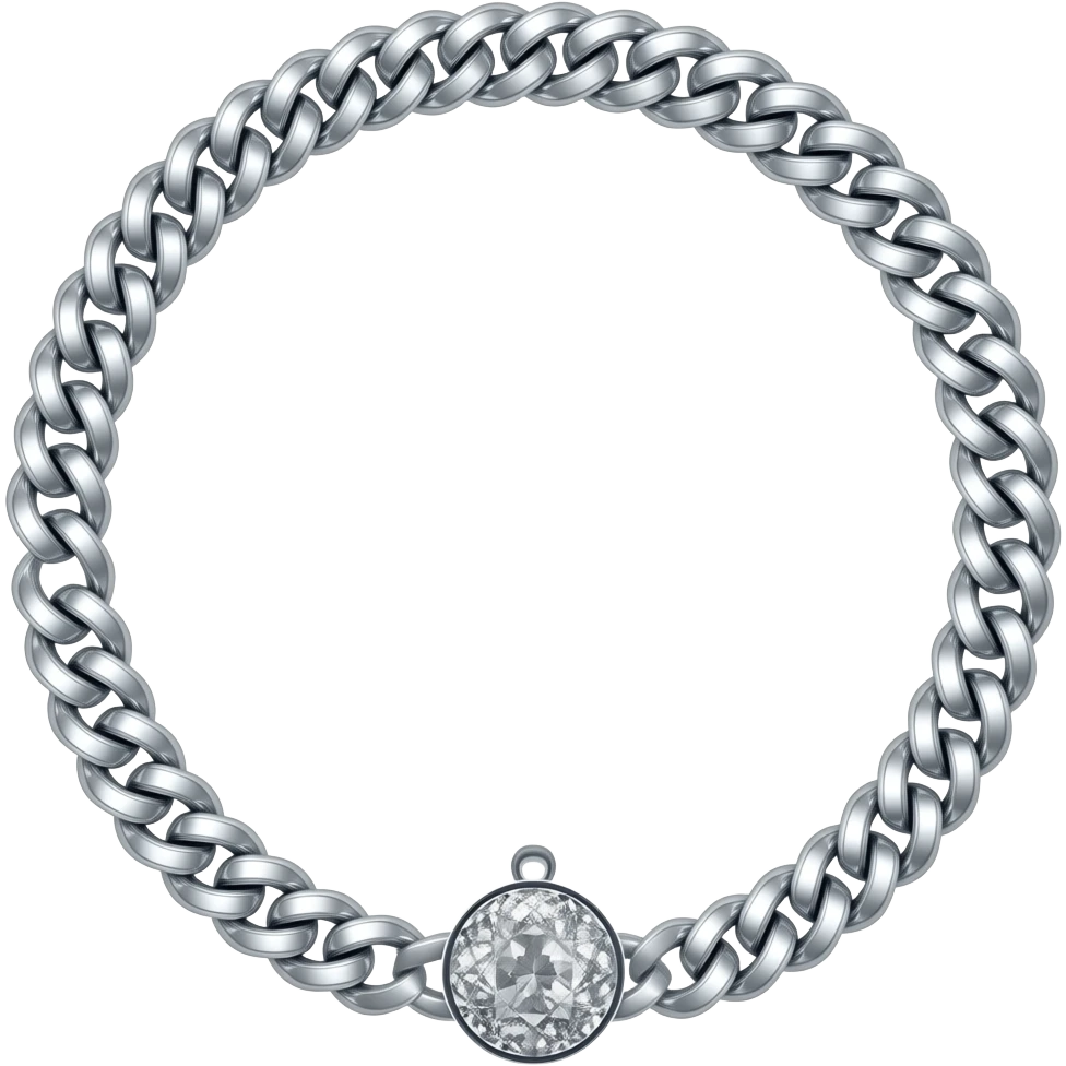 iced out cuban link diamond white gold chain 60cm with a diamond pendant that reads "OS LEAIS" emoji