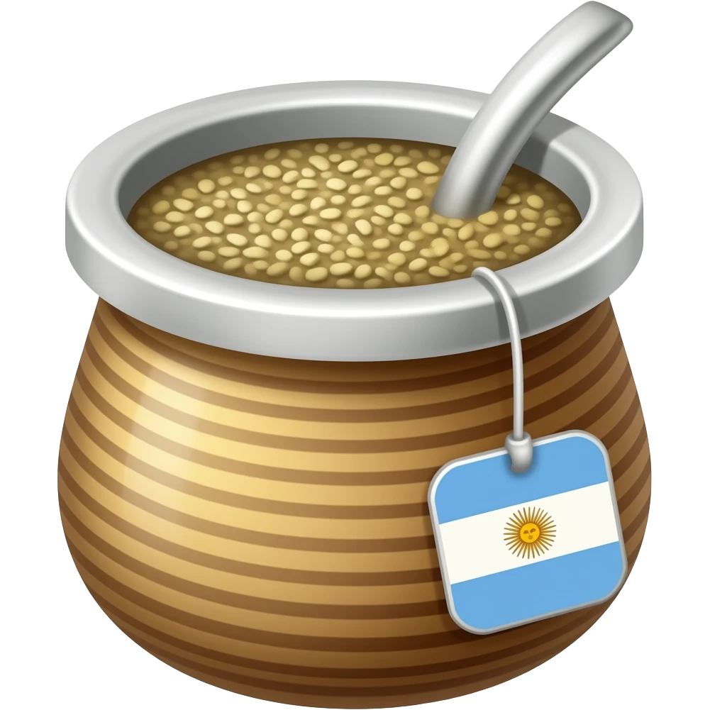 mate argentino servido en una taza con un saco de te emoji