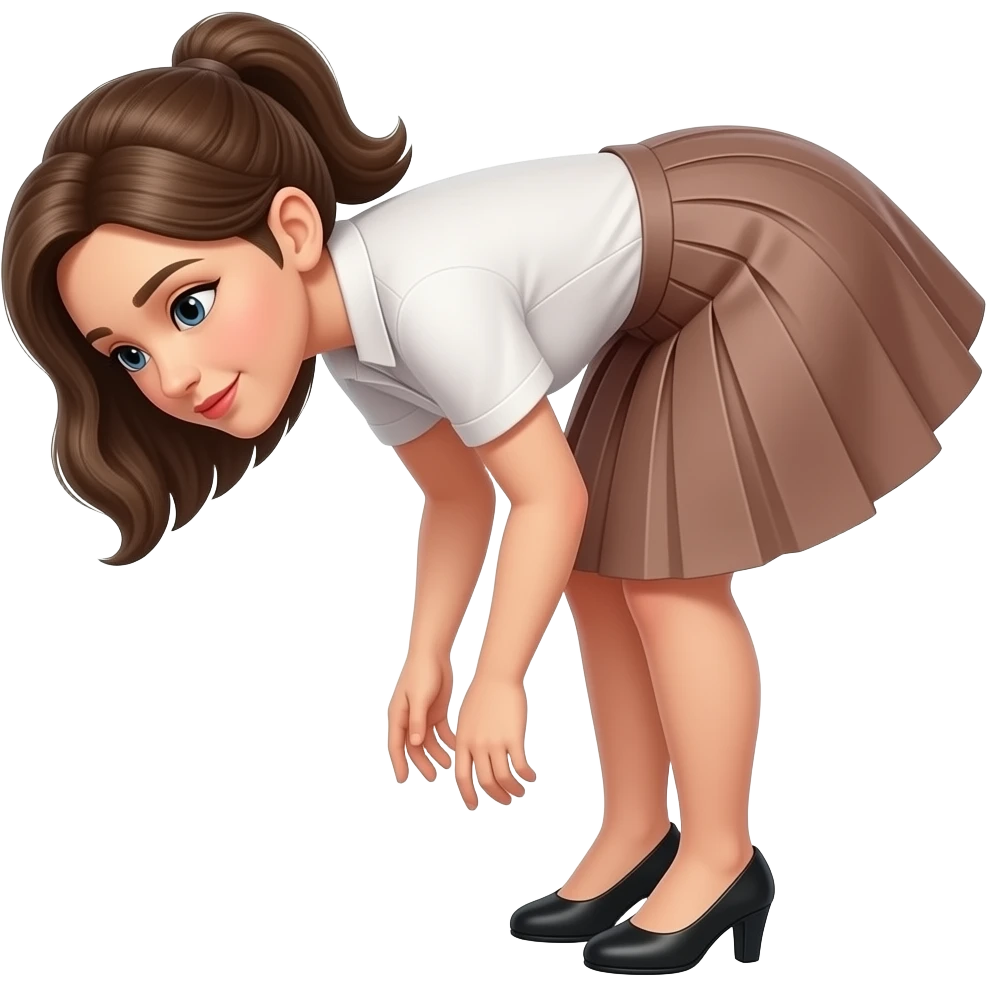 woman bent over with skirt emoji
