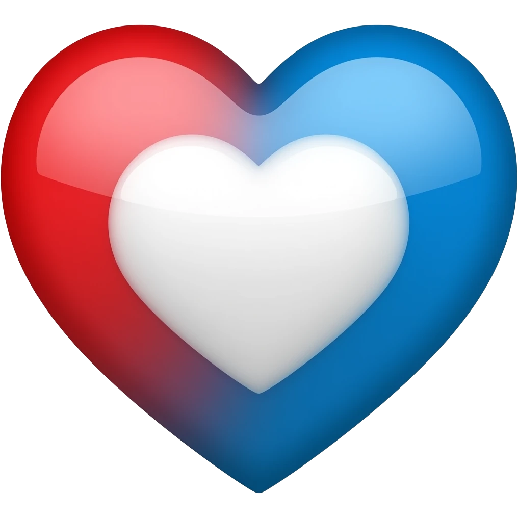 Red and blue combined heart symbol heart emoji emoji