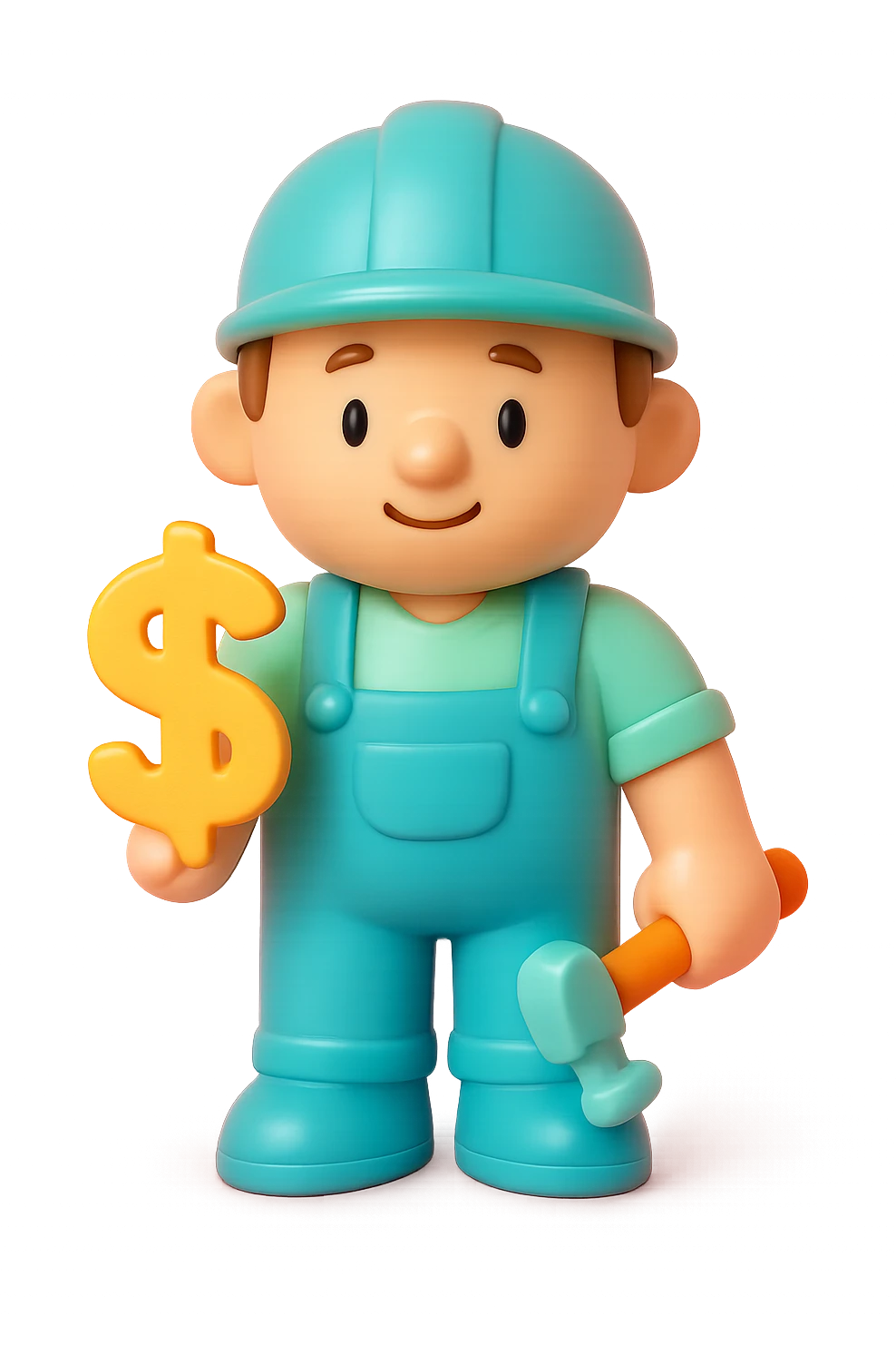 handyman holding a dollar sign emoji