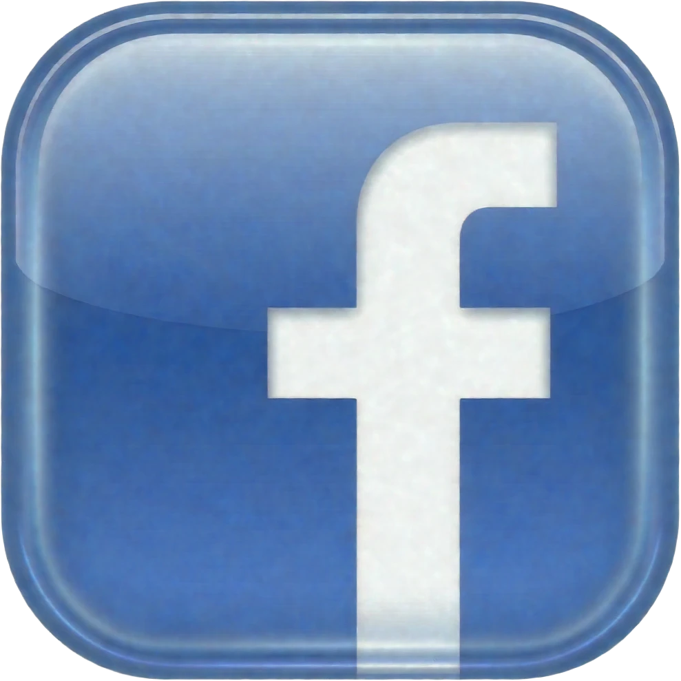 Silvery holographic iridescent 3d facebook icon shimmering and sparkly emoji