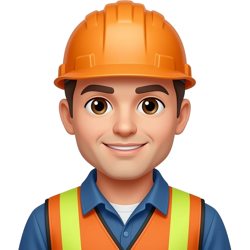 worker's emoji, bold black outline, cartoon emoji