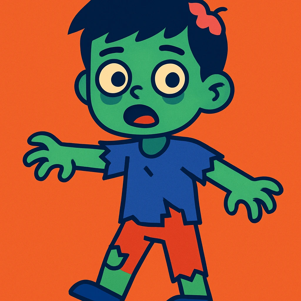 boy zombie vibrant toon style emoji