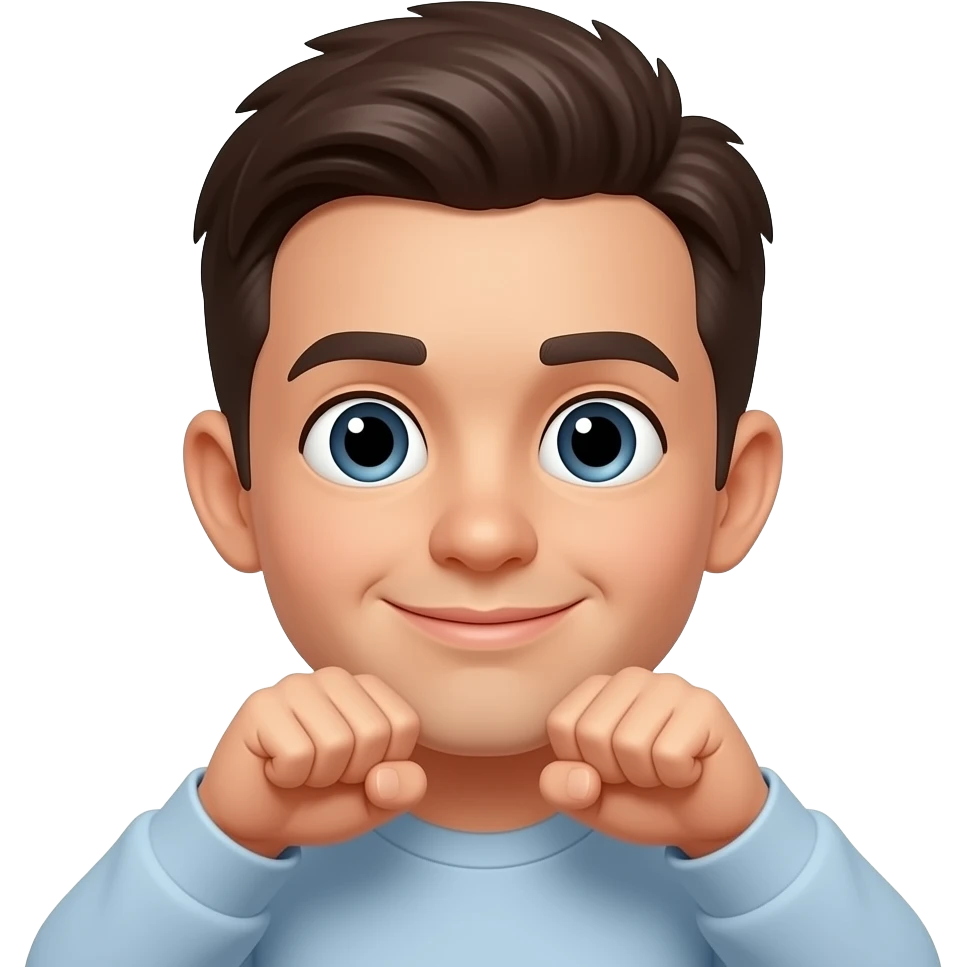 cute like hand in fist but both hands under your jaw cute emoji