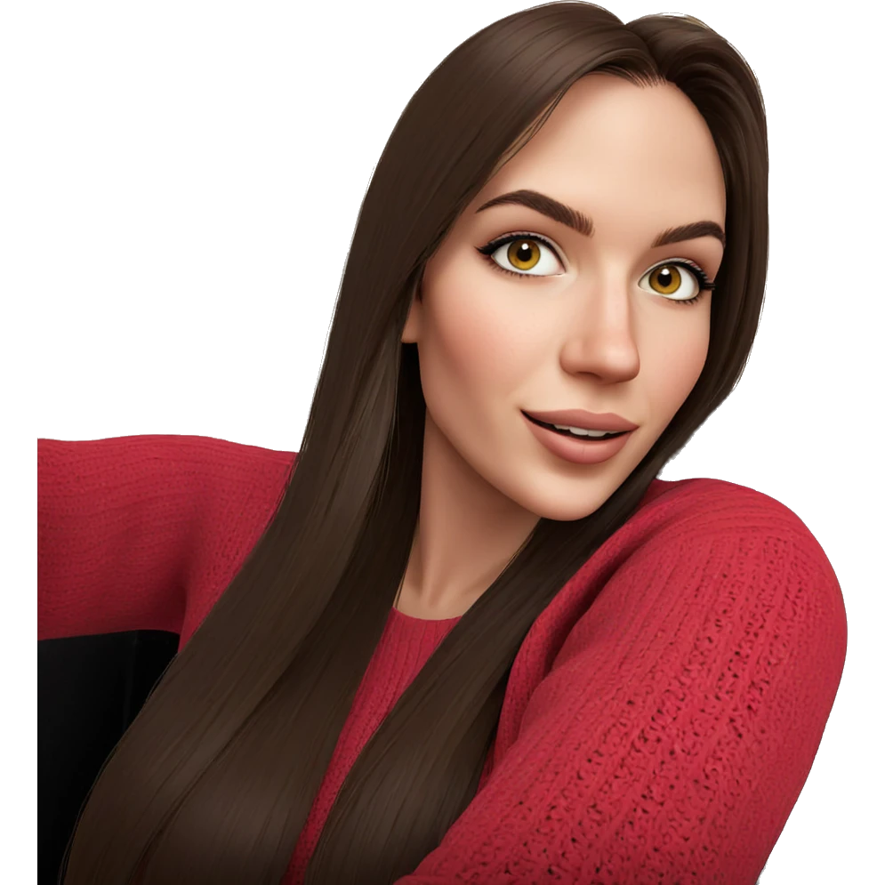 smiling girl in sweater emoji