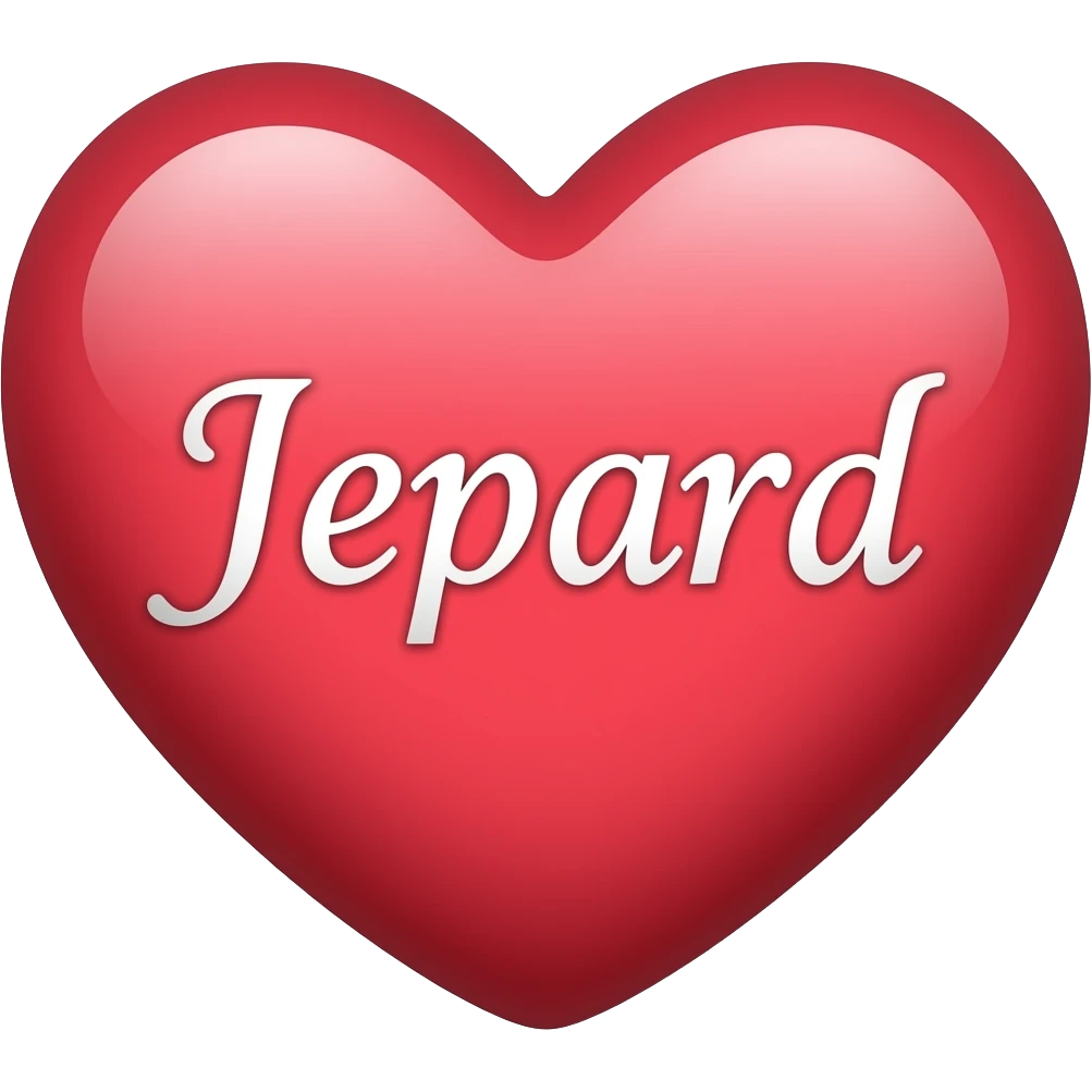 Jeopard printed heart emoji