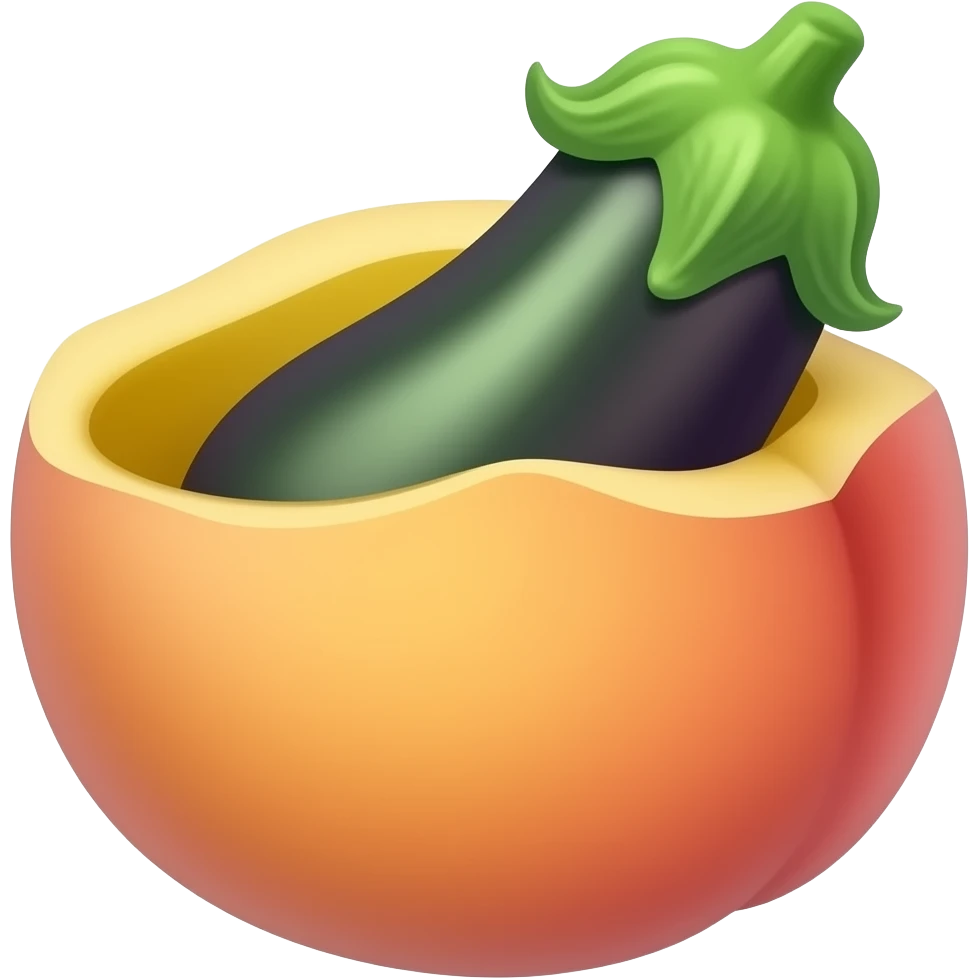 Egg plant in a peach emoji