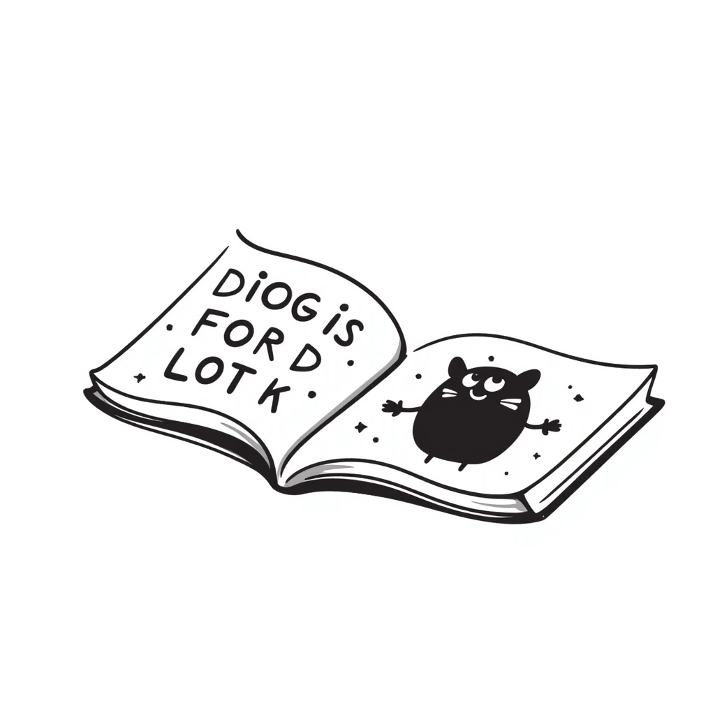 a book, hand-drawn style illustration emoji