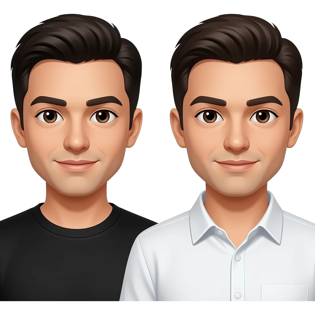 Dos hombres vestidos uno negro uno blanco emoji