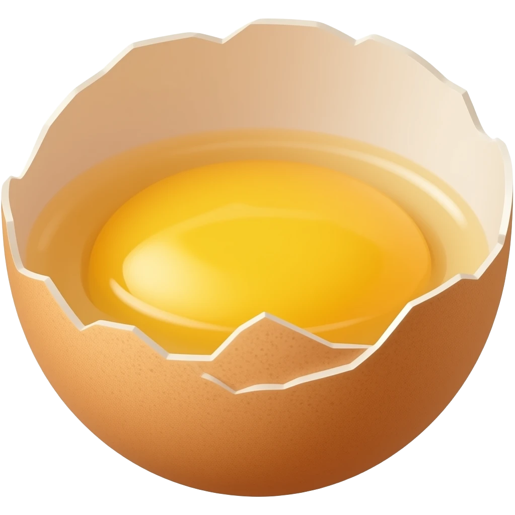 huevo abierto sin yema emoji
