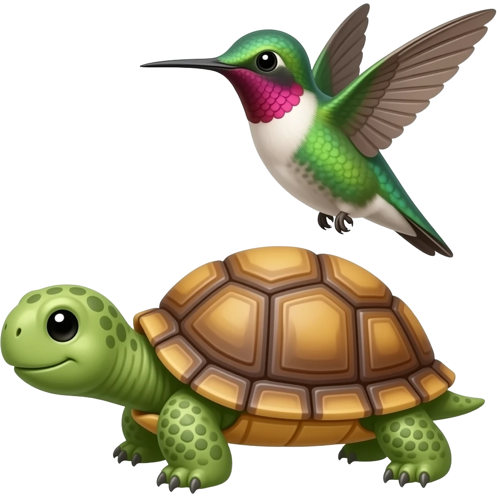 hummingbird and turtle emoji