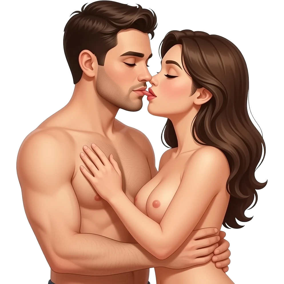 Naked man fucks The naked woman emoji