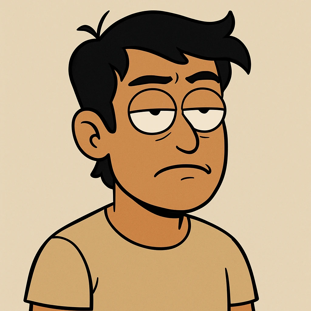 tan skinned guy with black hair rolling his eyes, expressive face, neutral background emoji