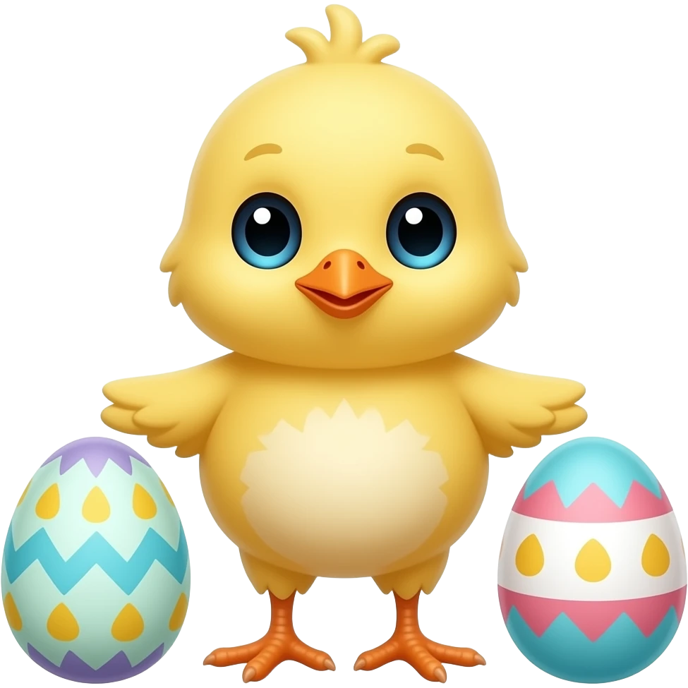Baby chick and easter eggs emoji
