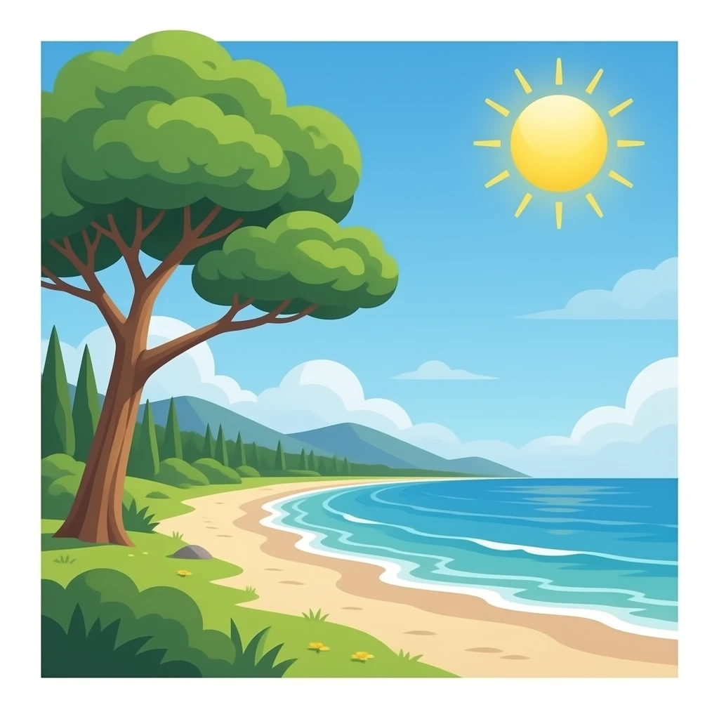 Cypress tree  beach emoji