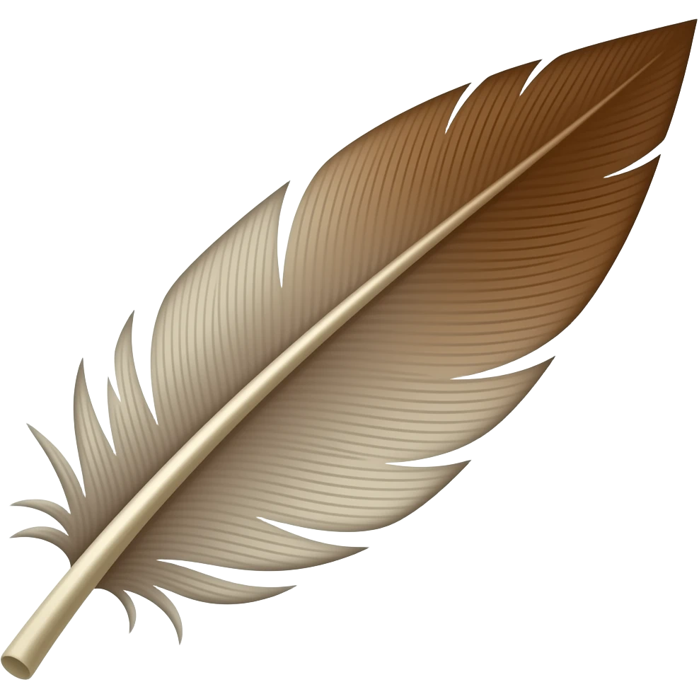 feather tilted and somewhat bent -  no background copy/paste emoji