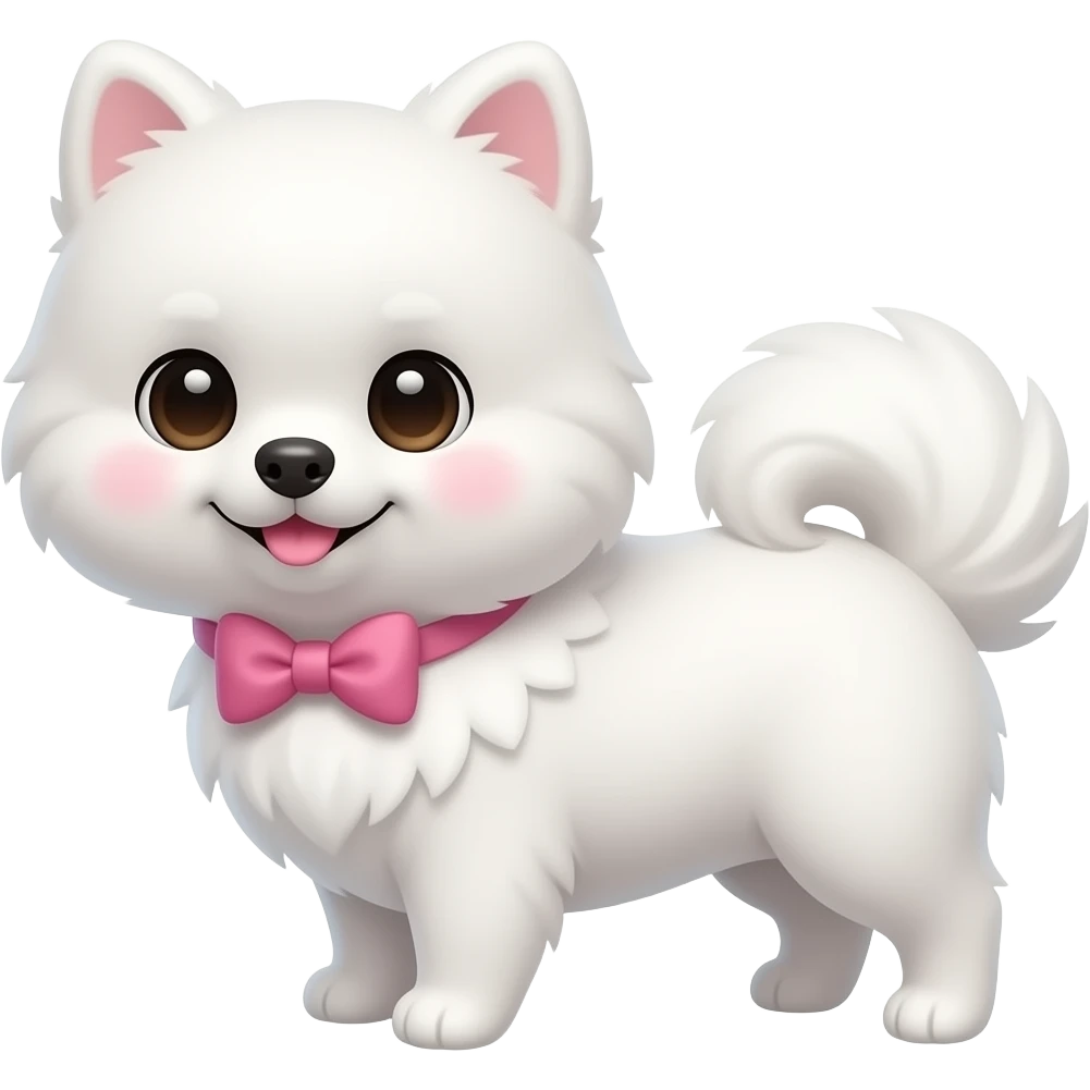 Uma Lulu da Pomerânia com lacinho, ela será branquinha e pequenininha emoji