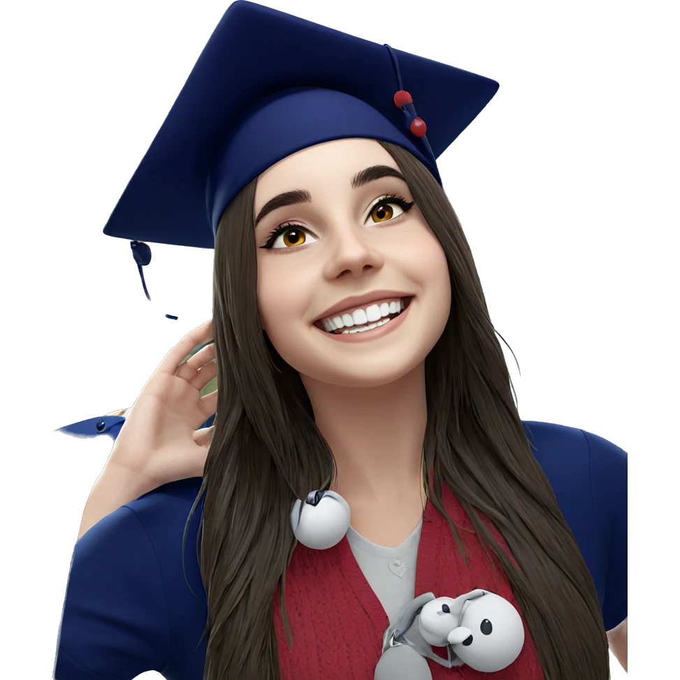 smiling girl in a hat emoji