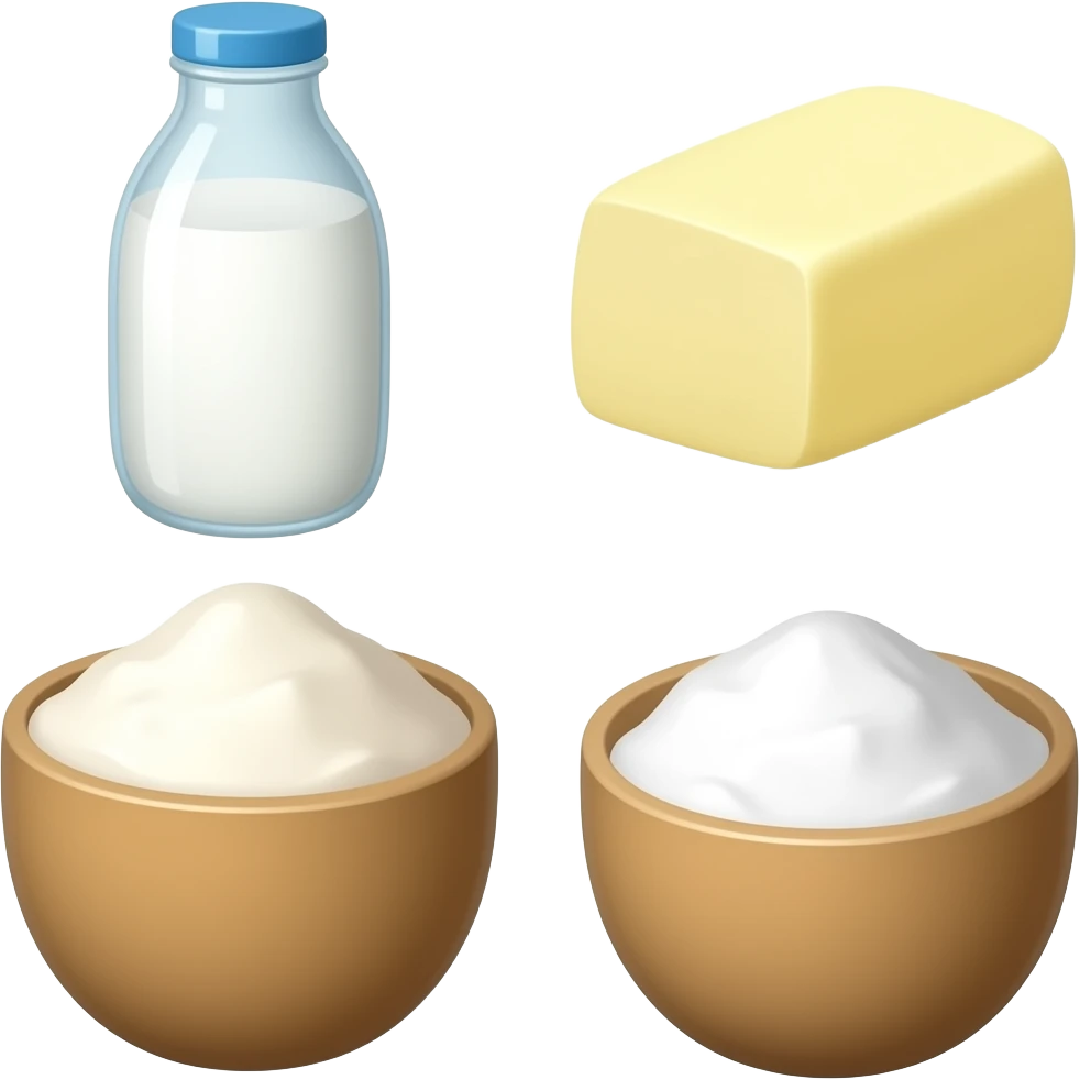 Milk butter flour sugar emoji