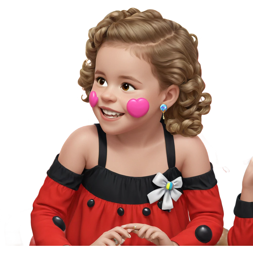 girls with balloons and earrings emoji