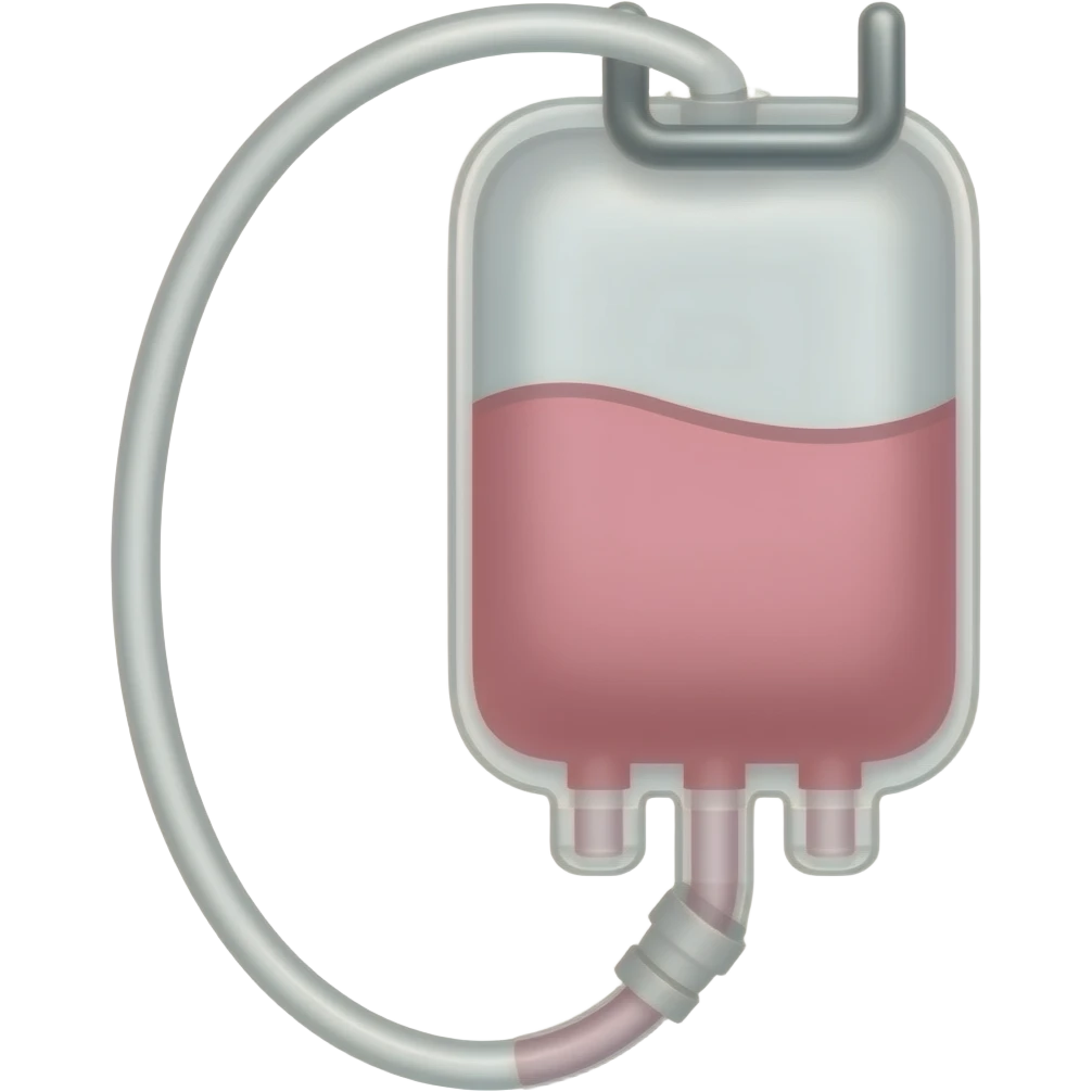 Pink IV Bag on hook with line emoji
