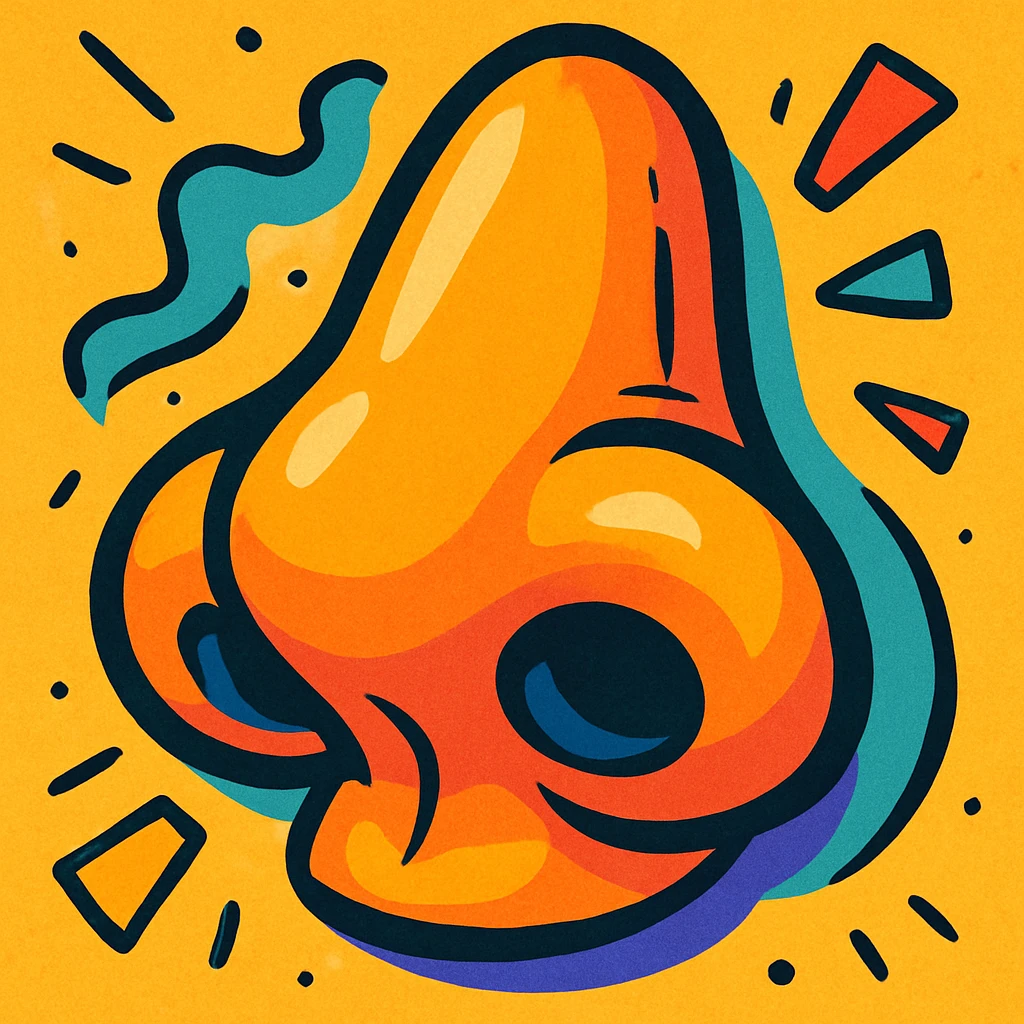 cartoon-style nose, exaggerated features, vibrant colors emoji