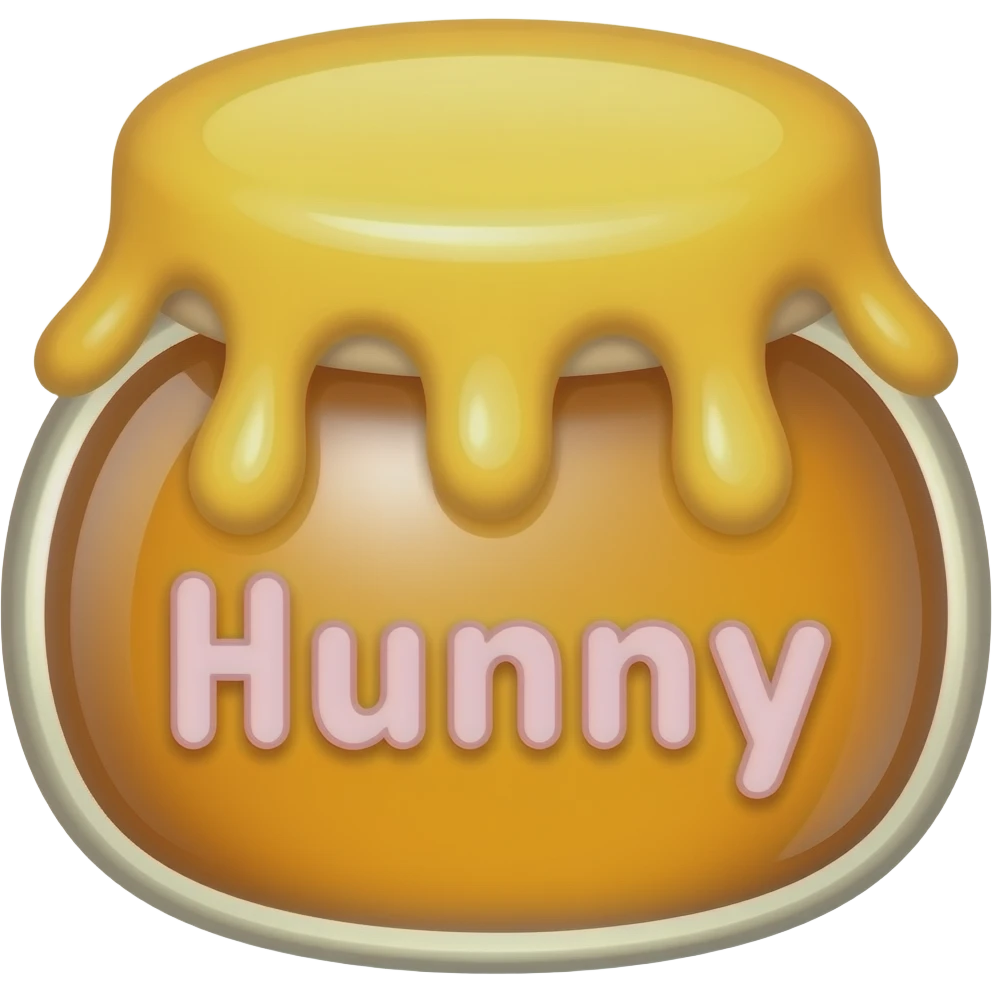 Cute Honey Pot that says Hunny cute font in the front emoji