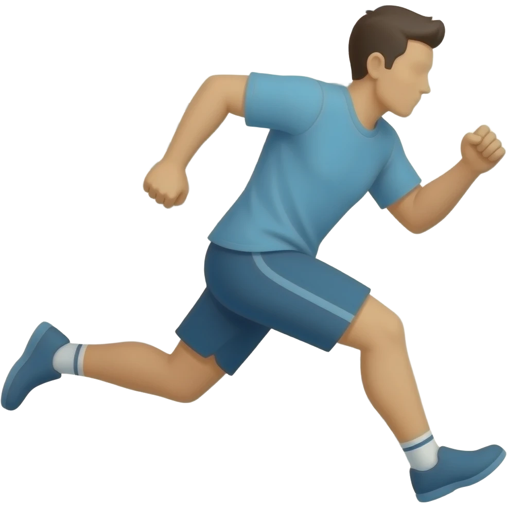 showing a basic flat figure rushing forward with some lines behind them for trading card incon - no background copy/paste emoji