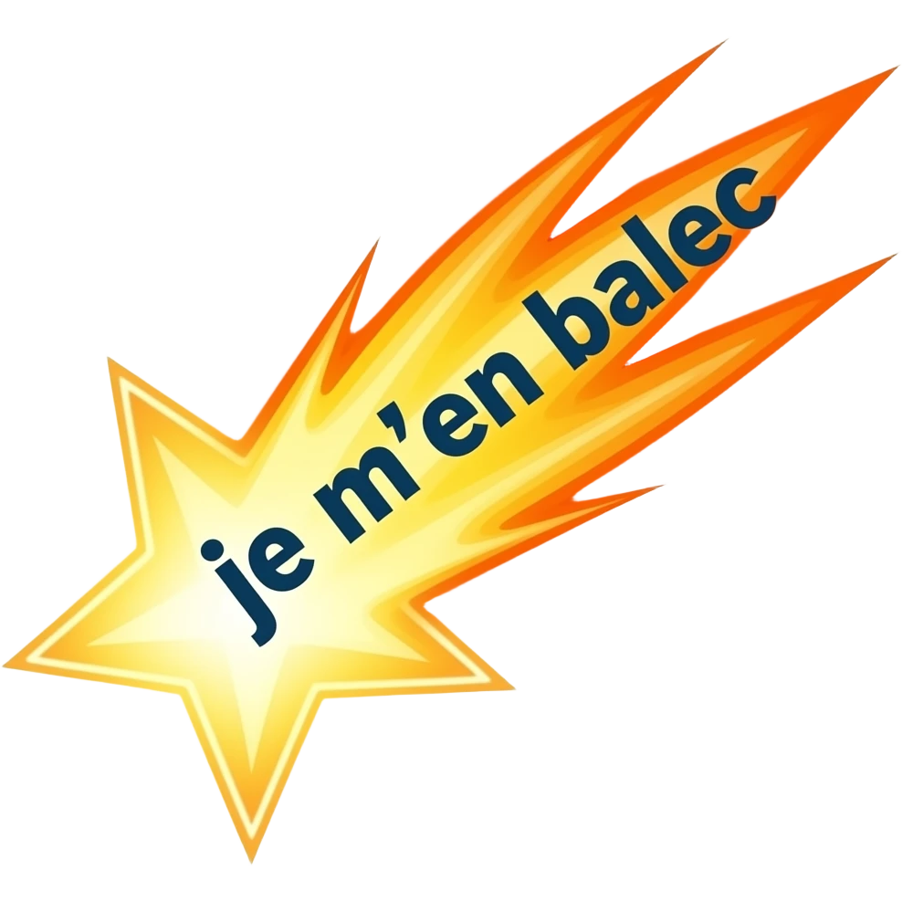 En changeant la police Une étoile filante avec écrit « je m’en balec » à l’intérieur le plus réaliste emoji