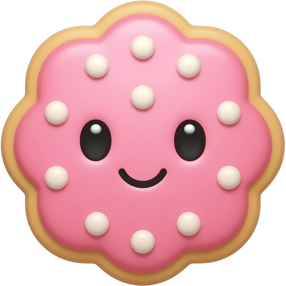 Pink kawaii Cookie emoji