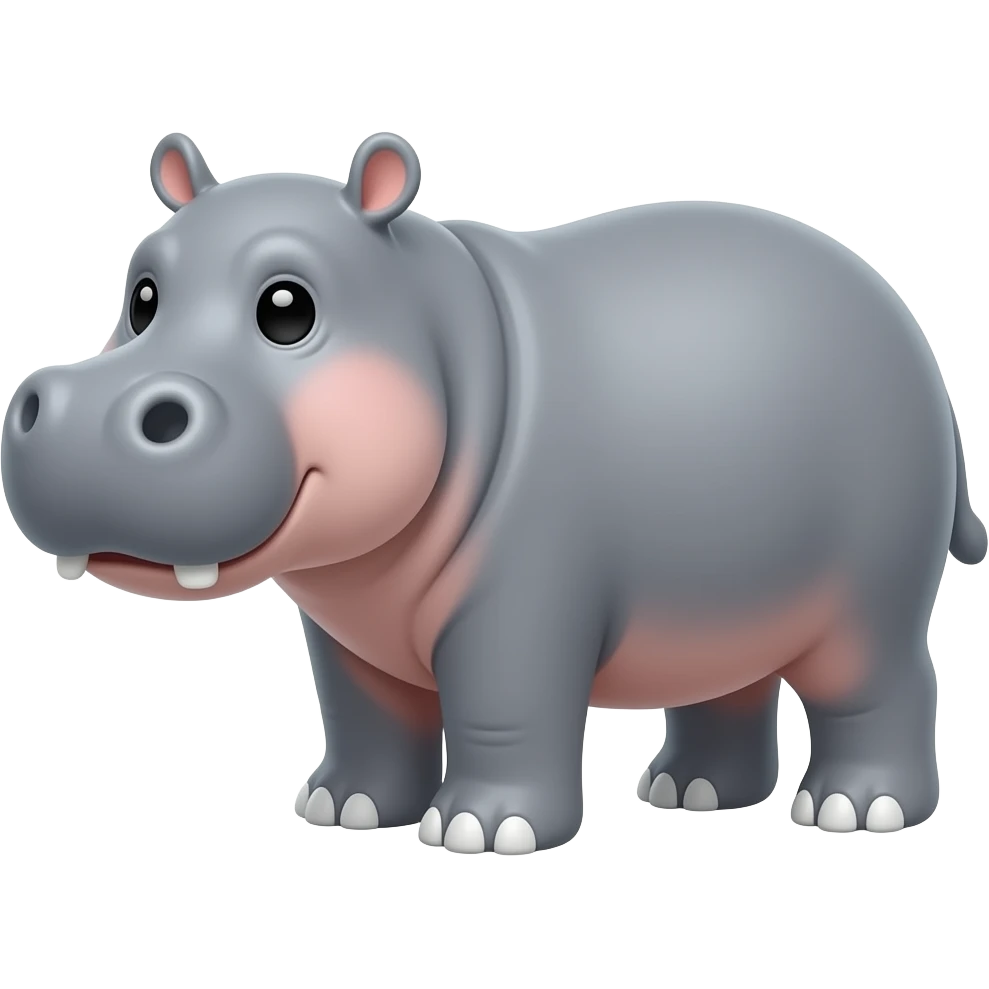 cute hippopotamus 3d cartoon emoji