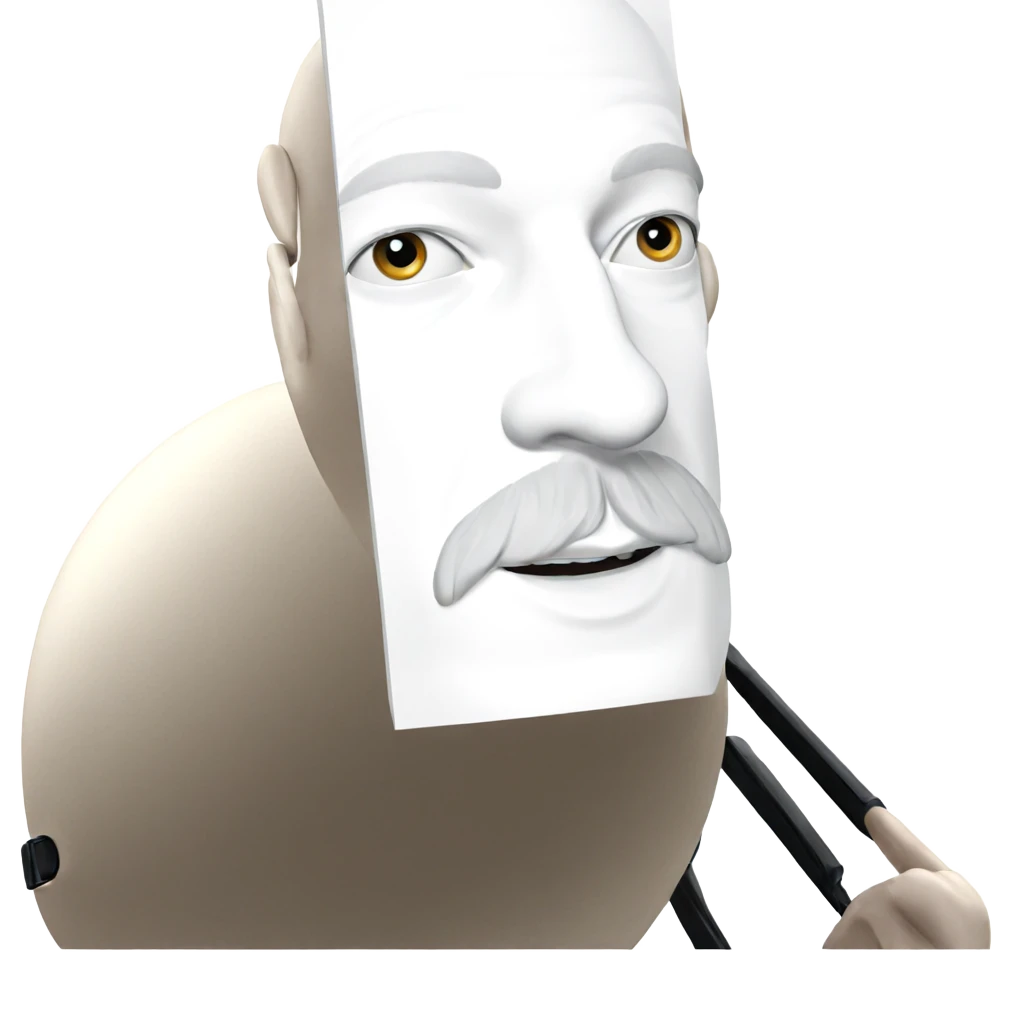 bald male portrait on white emoji
