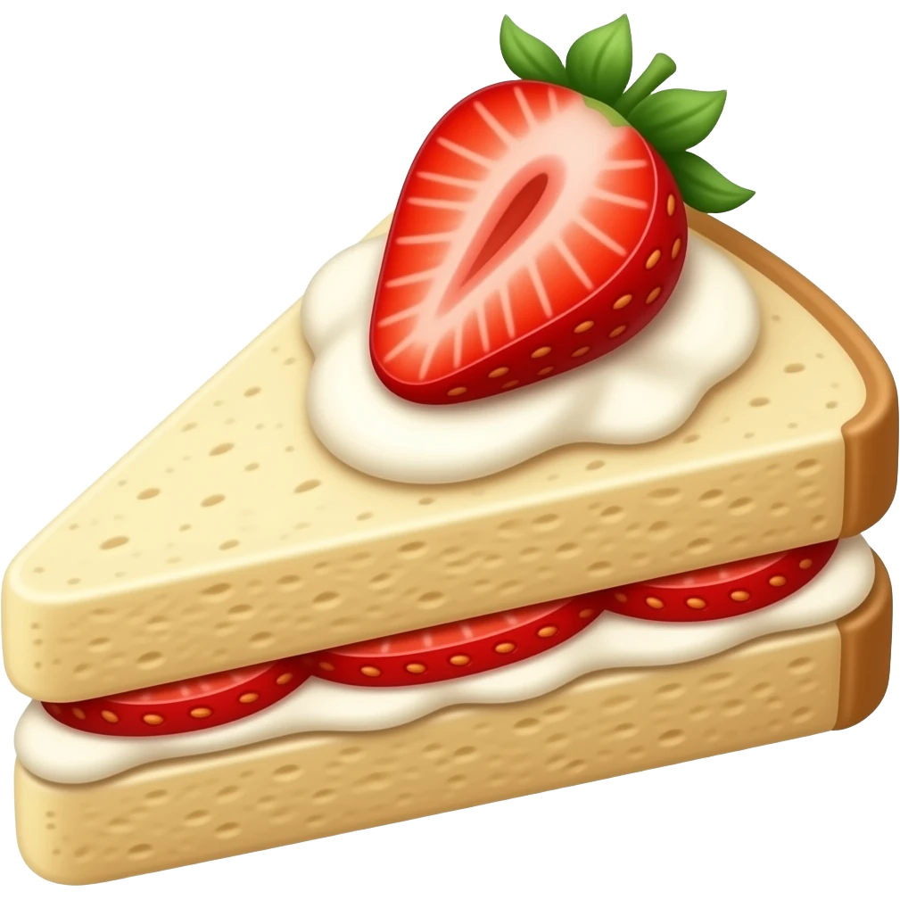 triangle cut strawberry and cream sando emoji