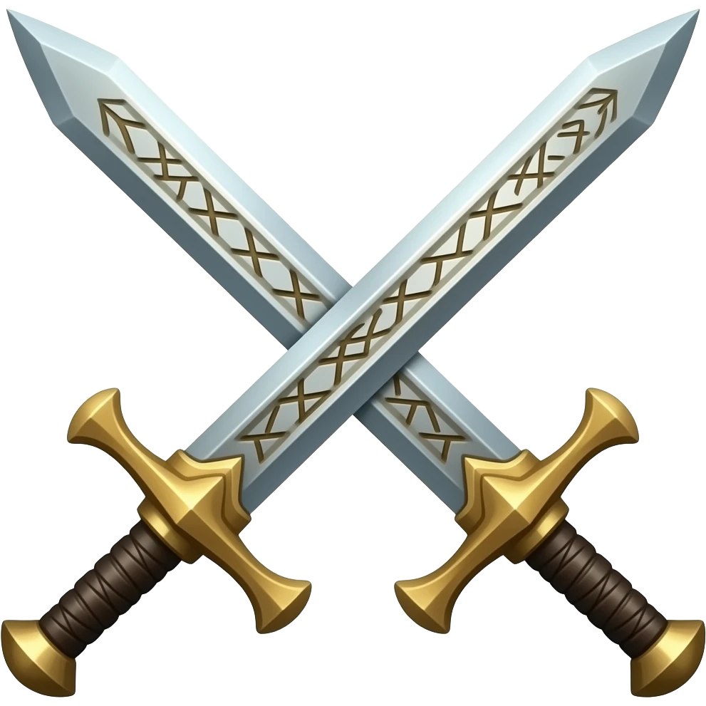 ⚔️ Detailed Crossed bone-swords with runic etching emoji