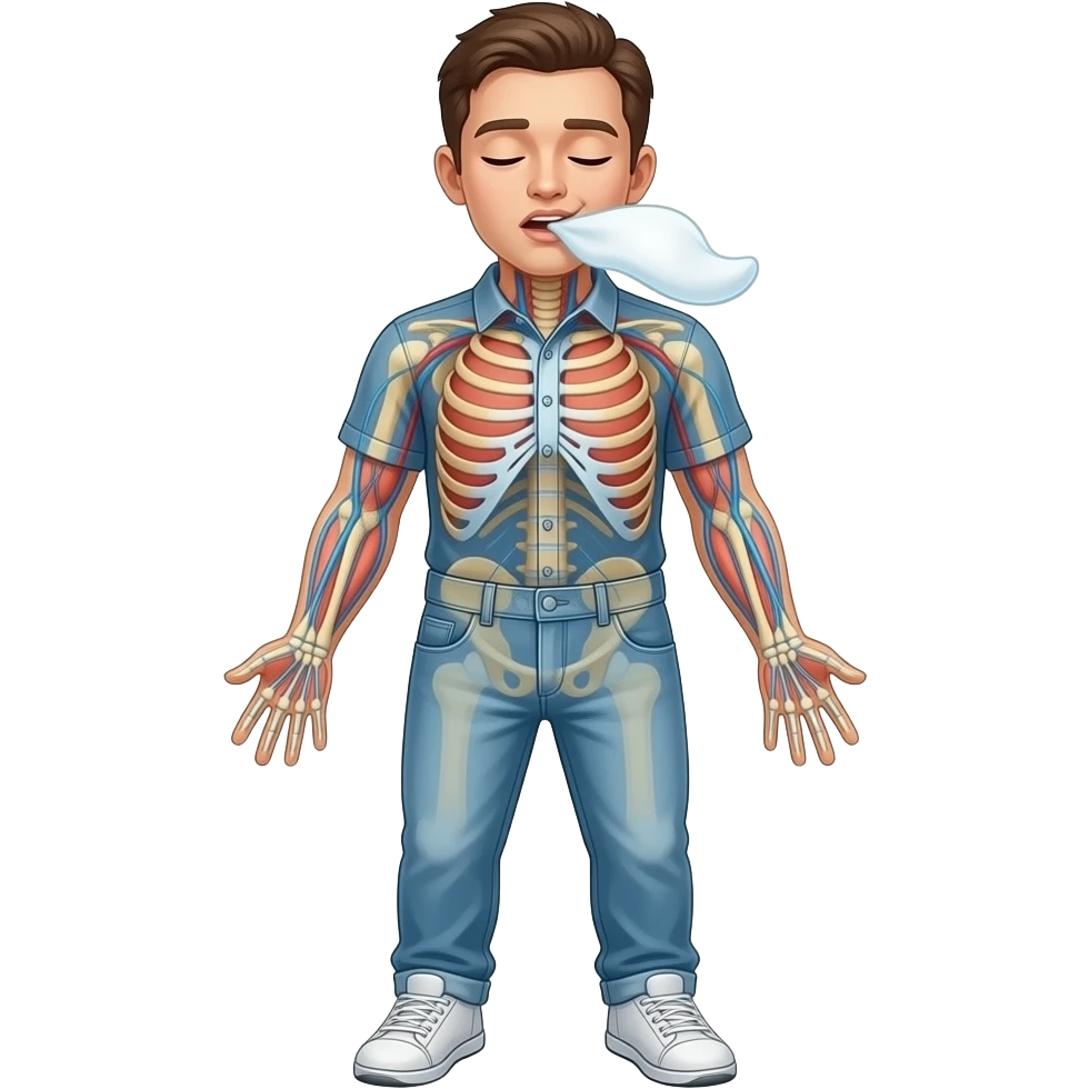 Una persona respirando, cuerpo completo emoji