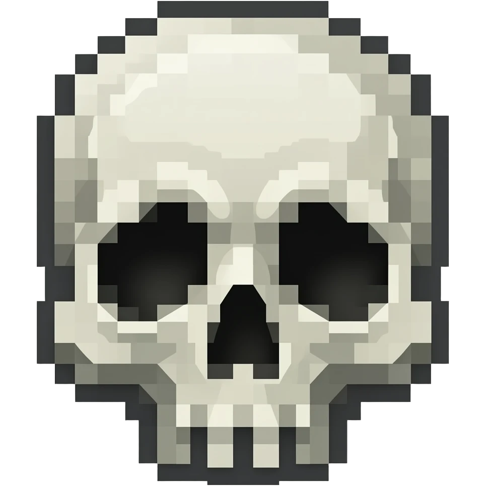 pixel skull more pixelated emoji